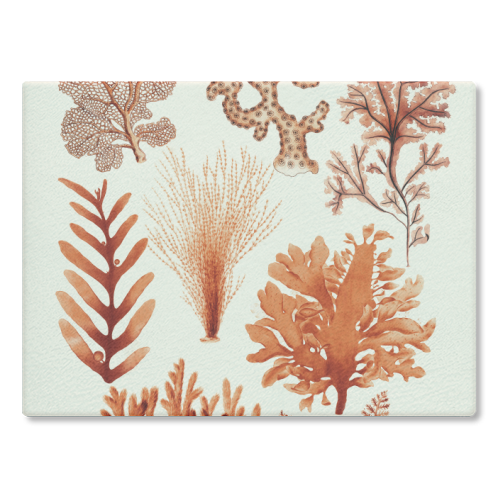 Seaweed & Corals Collection - glass chopping board by Gal Design