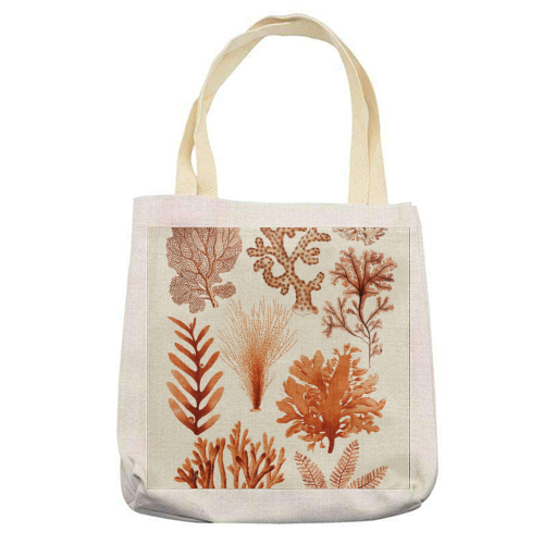Seaweed & Corals Collection - printed canvas tote bag by Gal Design