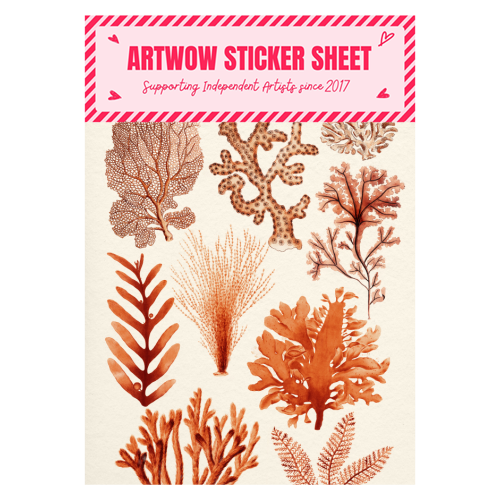 Seaweed & Corals Collection - Sticker Sheet by Gal Design