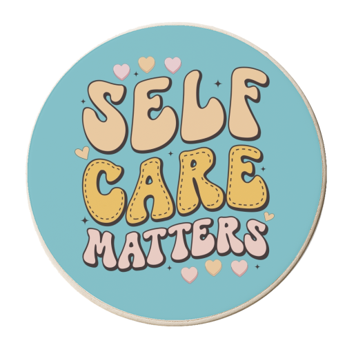 Self Care Matters - personalised beer coaster by Giddy Kipper