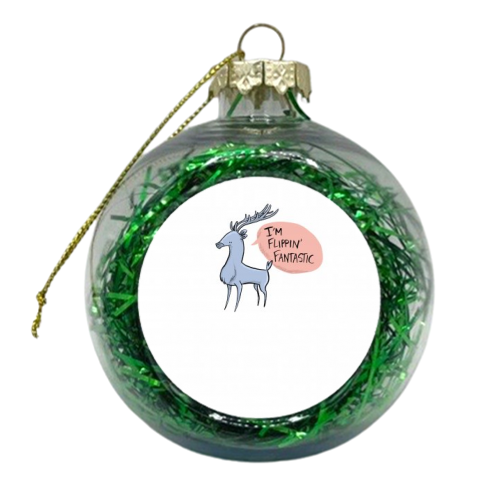 Self-Confident Stag - xmas bauble by Dan Widdowson
