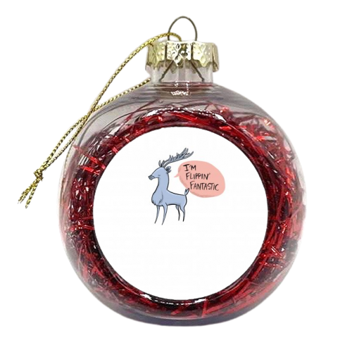 Self-Confident Stag - xmas bauble by Dan Widdowson