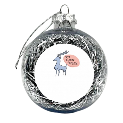 Self-Confident Stag - xmas bauble by Dan Widdowson
