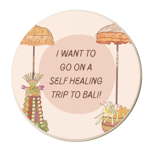 Self Healing Trip To Bali - personalised beer coaster by Lilly Rose