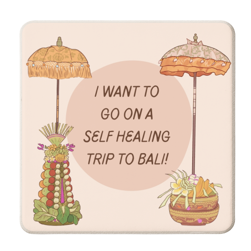 Self Healing Trip To Bali - personalised beer coaster by Lilly Rose