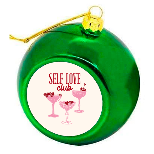 Self Love Club Heart Cocktail Illustration - colourful christmas bauble by EZbie