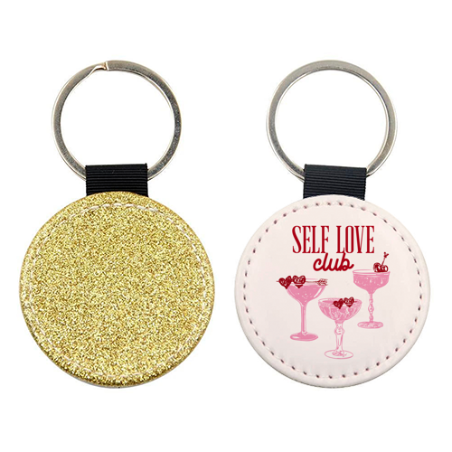 Self Love Club Heart Cocktail Illustration - keyring by EZbie