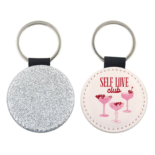 Self Love Club Heart Cocktail Illustration - keyring by EZbie