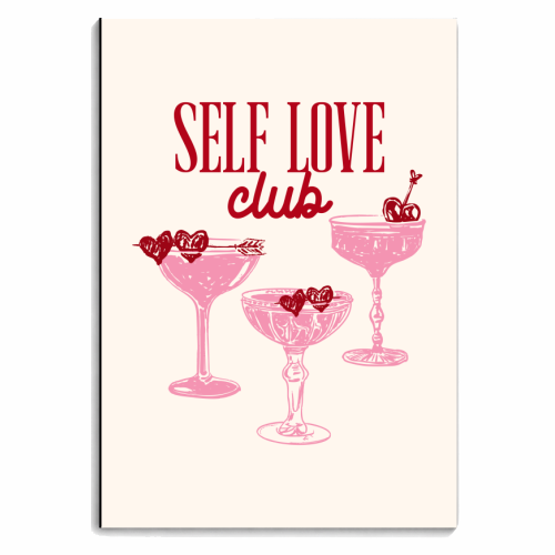 Self Love Club Heart Cocktail Illustration - personalised A4, A5, A6 notebook by EZbie