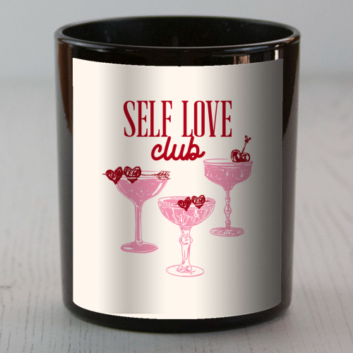 Self Love Club Heart Cocktail Illustration - scented candle by EZbie