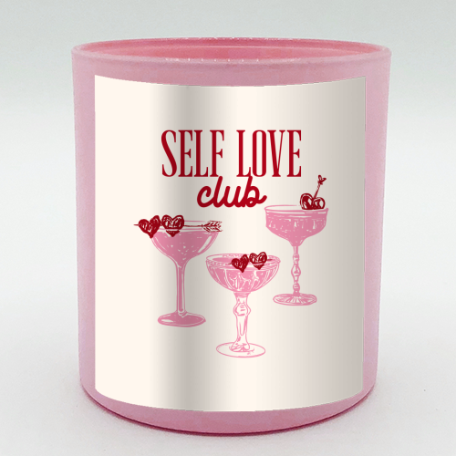 Self Love Club Heart Cocktail Illustration - scented candle by EZbie