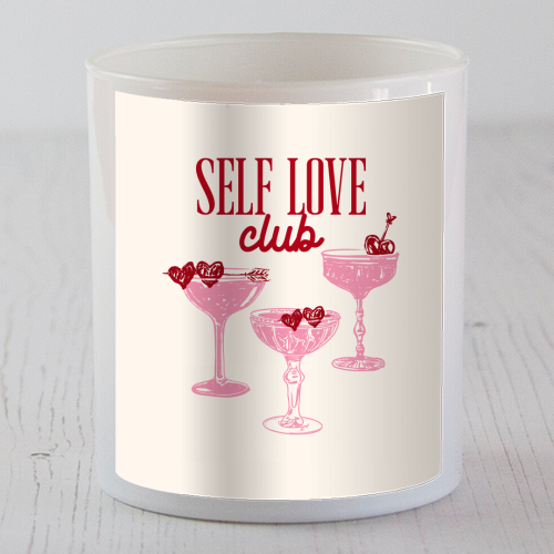 Self Love Club Heart Cocktail Illustration - scented candle by EZbie