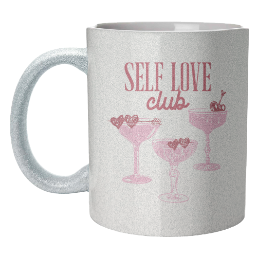 Self Love Club Heart Cocktail Illustration - unique mug by EZbie