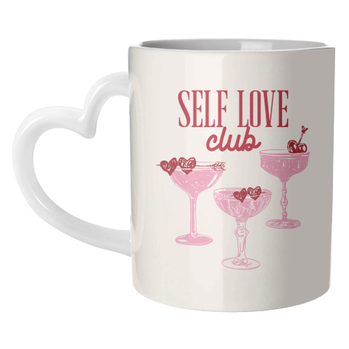 Self Love Club Heart Cocktail Illustration - unique mug by EZbie