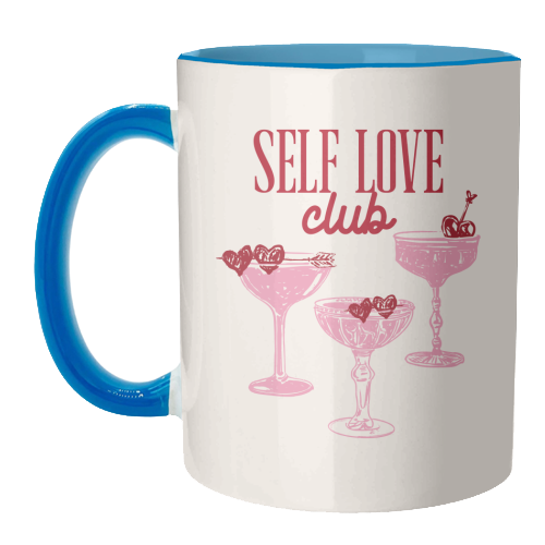 Self Love Club Heart Cocktail Illustration - unique mug by EZbie