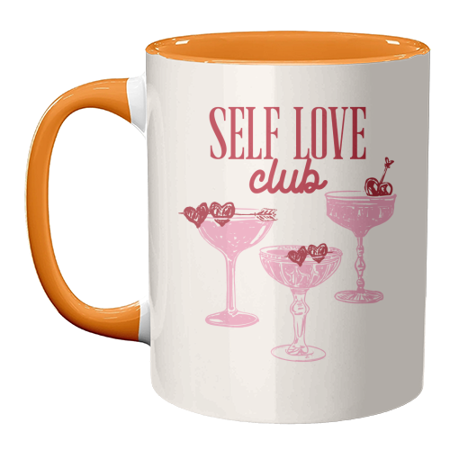 Self Love Club Heart Cocktail Illustration - unique mug by EZbie