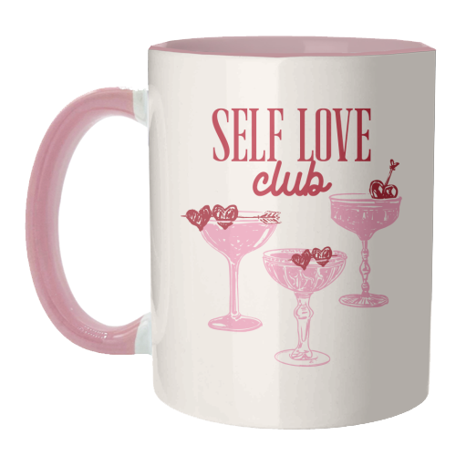 Self Love Club Heart Cocktail Illustration - unique mug by EZbie