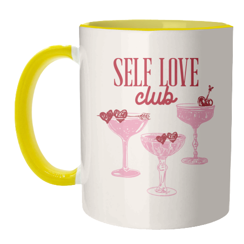 Self Love Club Heart Cocktail Illustration - unique mug by EZbie
