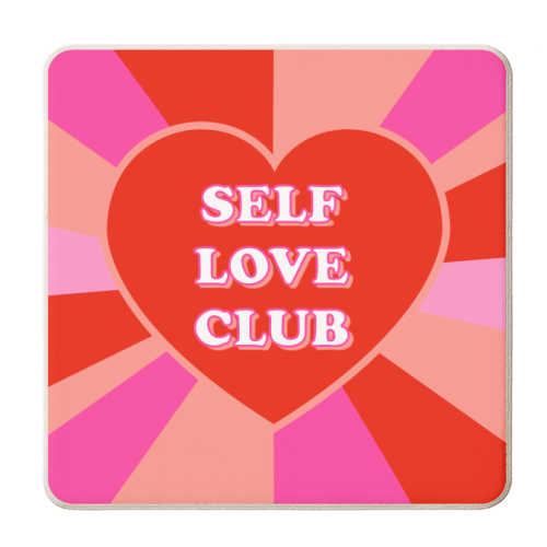 Self Love Club Heart - personalised beer coaster by Adam Regester