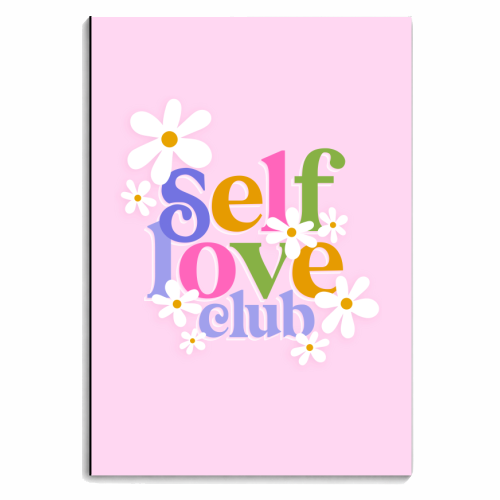 Self Love Club with Daisy Floral - personalised A4, A5, A6 notebook by Dominique Vari
