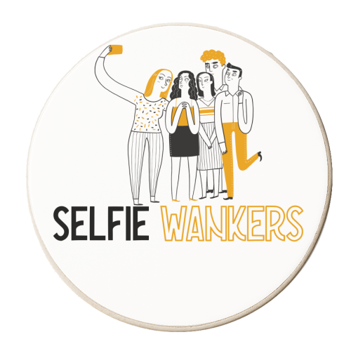 Selfie wankers / friends / pics / funny - personalised beer coaster by UKVanlife