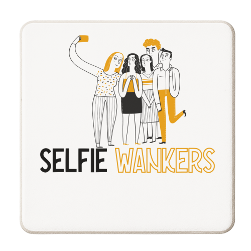 Selfie wankers / friends / pics / funny - personalised beer coaster by UKVanlife
