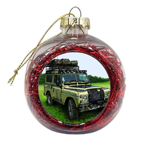 Series III Land Rover at Newark - xmas bauble by Danny Briggs