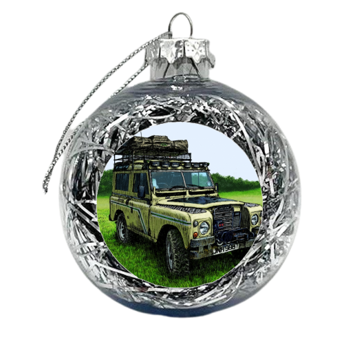 Series III Land Rover at Newark - xmas bauble by Danny Briggs