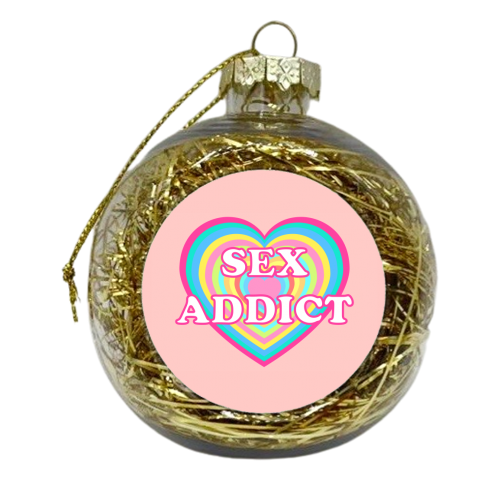 Sex Addict Heart Graphic - xmas bauble by Adam Regester