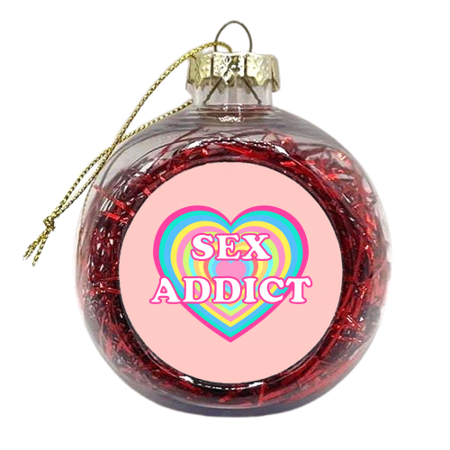 Sex Addict Heart Graphic - xmas bauble by Adam Regester