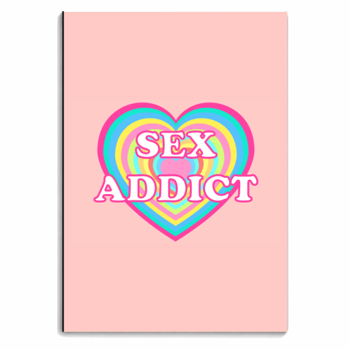 Sex Addict Heart Graphic - personalised A4, A5, A6 notebook by Adam Regester