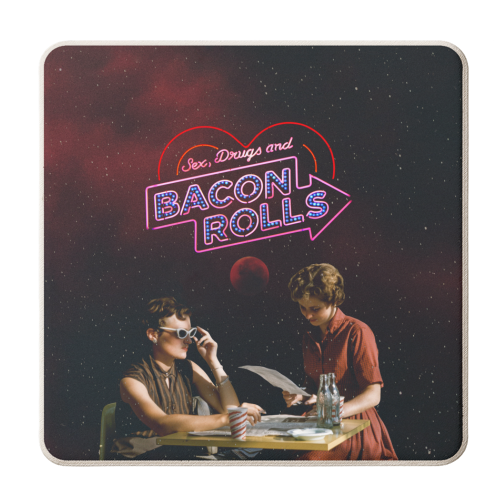 Sex, drugs and bacon rolls - personalised beer coaster by OhMC! Designs