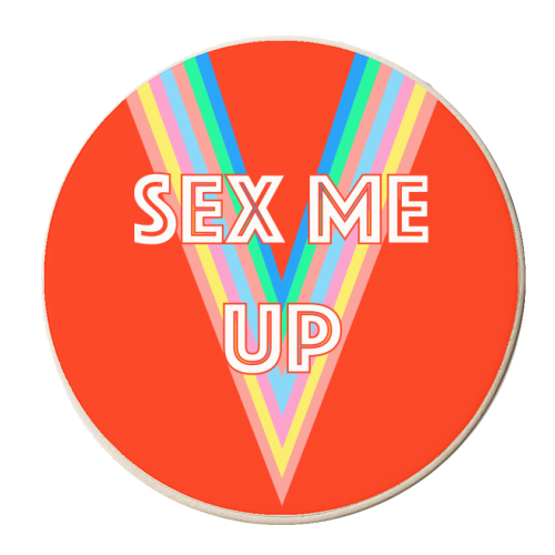Sex Me Up - personalised beer coaster by Adam Regester