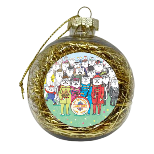 Sgt. Peppurrs Lonely Hearts Cat Band - xmas bauble by Katie Ruby Miller