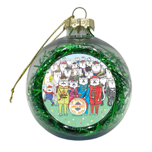 Sgt. Peppurrs Lonely Hearts Cat Band - xmas bauble by Katie Ruby Miller