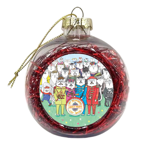 Sgt. Peppurrs Lonely Hearts Cat Band - xmas bauble by Katie Ruby Miller