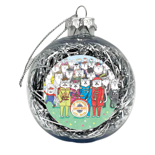 Sgt. Peppurrs Lonely Hearts Cat Band - xmas bauble by Katie Ruby Miller