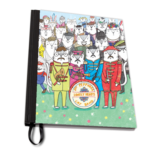 Sgt. Peppurrs Lonely Hearts Cat Band - personalised A4, A5, A6 notebook by Katie Ruby Miller