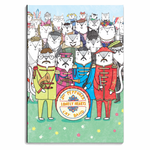Sgt. Peppurrs Lonely Hearts Cat Band - personalised A4, A5, A6 notebook by Katie Ruby Miller
