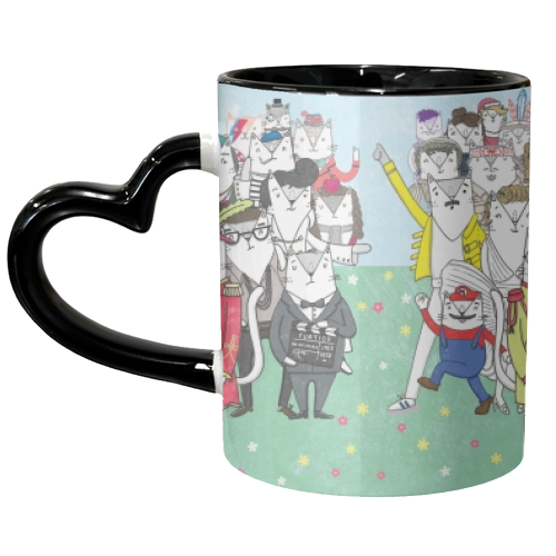 Sgt. Peppurrs Lonely Hearts Cat Band - unique mug by Katie Ruby Miller