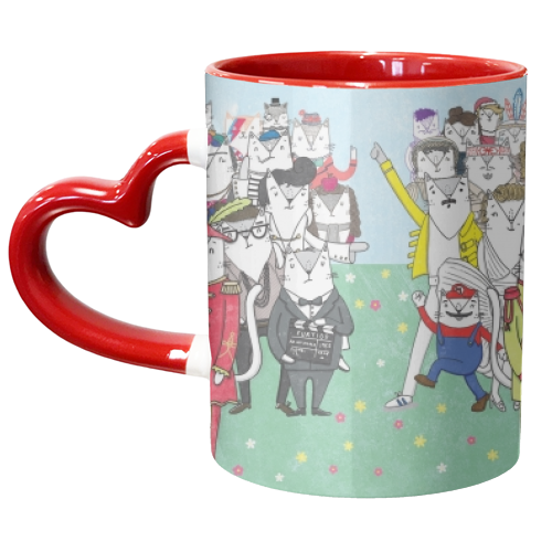 Sgt. Peppurrs Lonely Hearts Cat Band - unique mug by Katie Ruby Miller