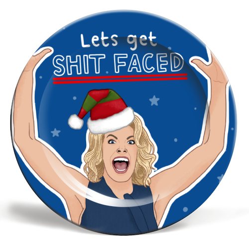 Sh*t faced - ceramic dinner plate by Loren Grosvenor