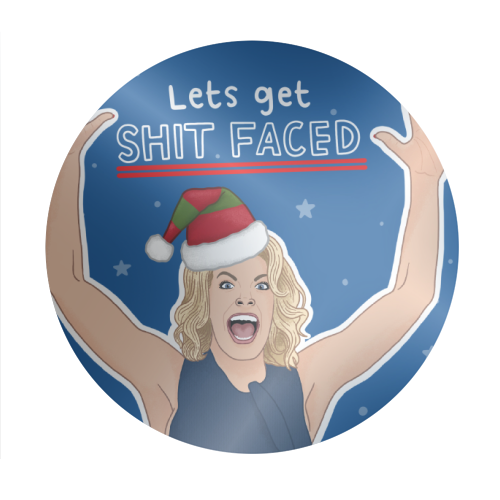 Sh*t faced - Circle Sticker by Loren Grosvenor