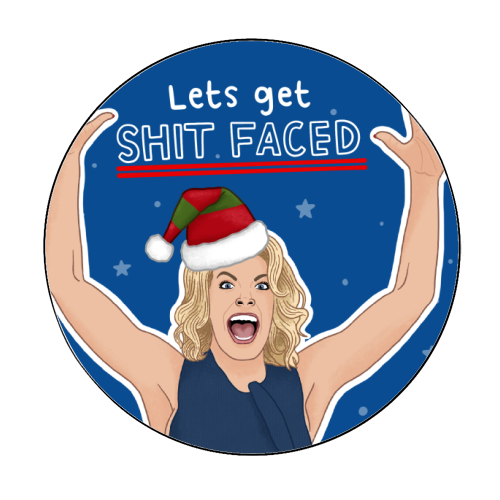 Sh*t faced - Circle Sticker by Loren Grosvenor