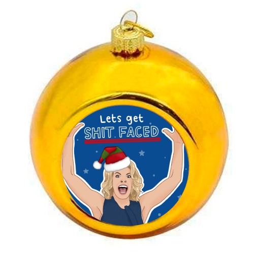 Sh*t faced - colourful christmas bauble by Loren Grosvenor