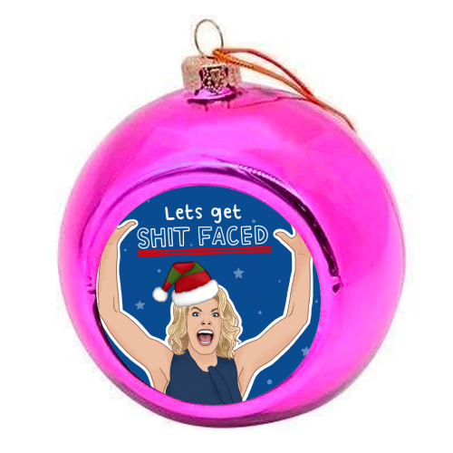 Sh*t faced - colourful christmas bauble by Loren Grosvenor