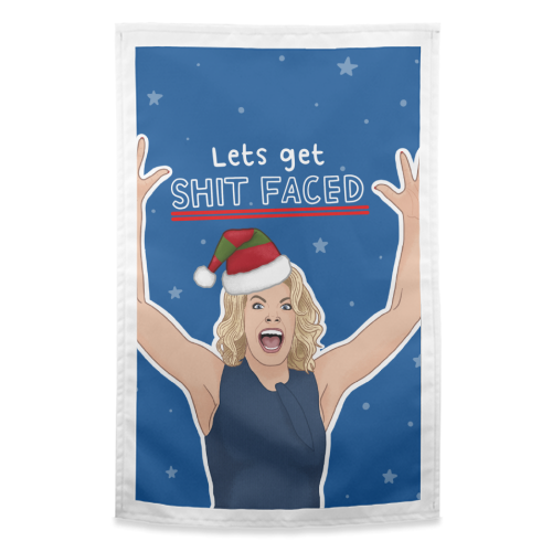 Sh*t faced - funny tea towel by Loren Grosvenor