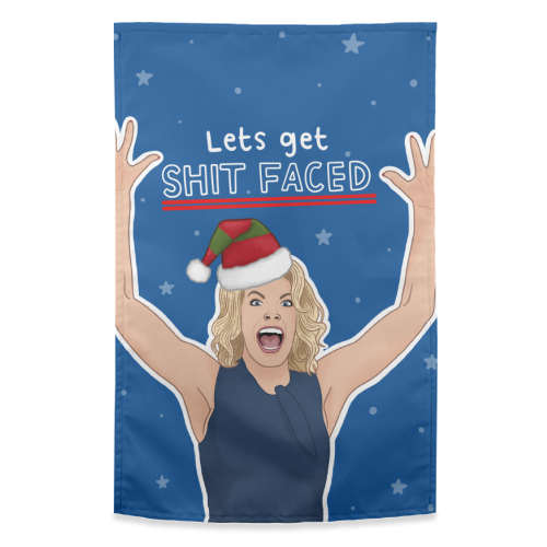 Sh*t faced - funny tea towel by Loren Grosvenor