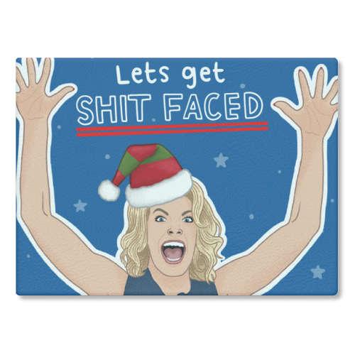 Sh*t faced - glass chopping board by Loren Grosvenor