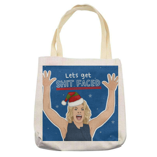 Sh*t faced - printed canvas tote bag by Loren Grosvenor